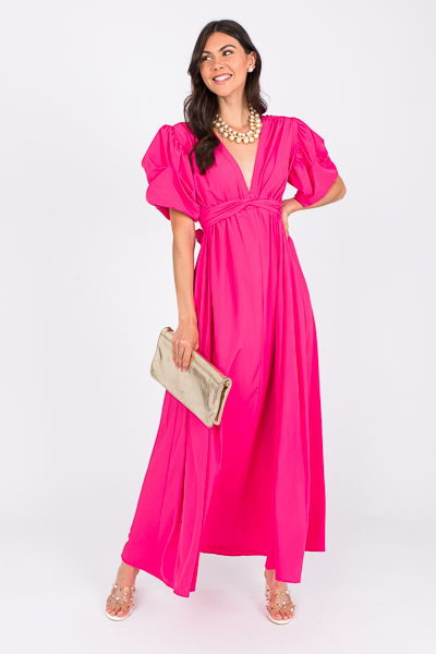 Meg Draw Waist Maxi, Hot Pink