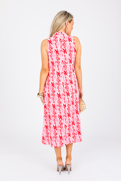 Lisa Floral Midi, Red