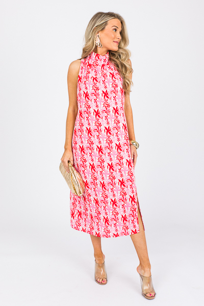 Lisa Floral Midi, Red