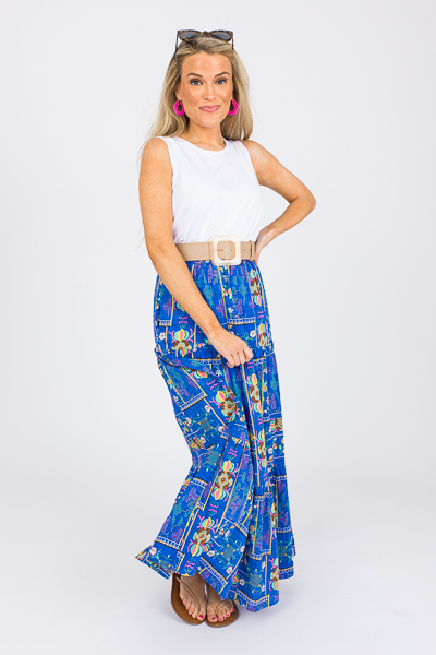 Dominican Maxi Skirt, Blue