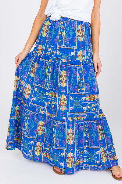 Dominican Maxi Skirt, Blue
