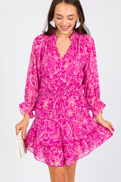 Fuchsia Paisley Dress