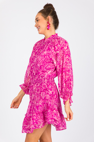 Fuchsia Paisley Dress