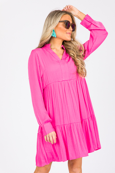 Tonal Dot Karlie Dress, Pink