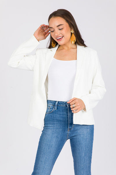 Girl Boss Blazer, White