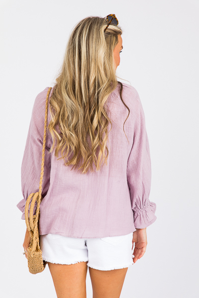 Lilac Button Front Top