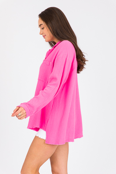 Dede Gauze Button Up, Pink