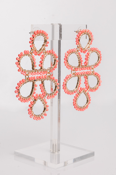 Lisa Loops Earring, Coral