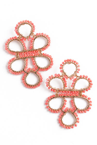 Lisa Loops Earring, Coral