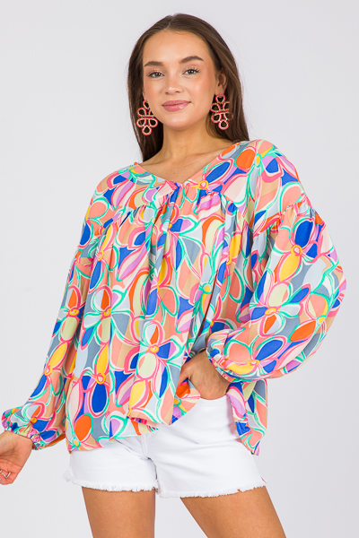 Lisa Loops Earring, Coral