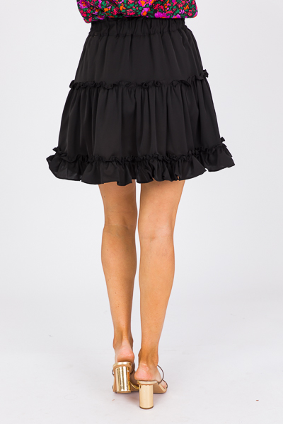 Ruffle Tier Skirt, Black