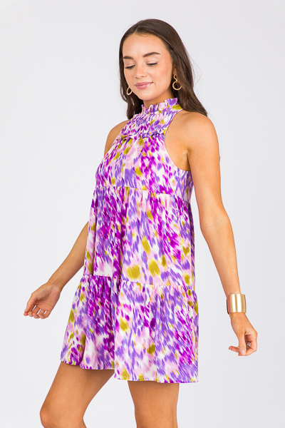 Blurred Tier Dress, Orchid
