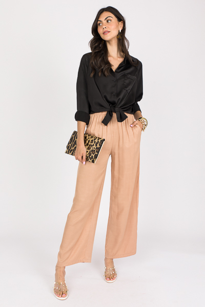 Malone Flowy Pants, Taupe