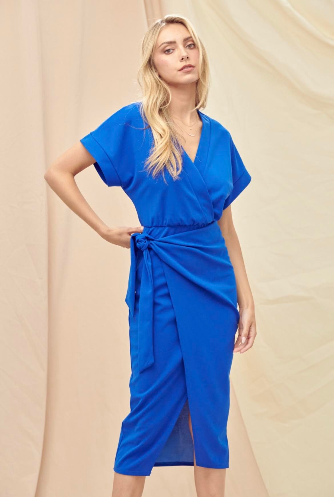 Dress To Impress Midi, Deep Blue - New Arrivals - The Blue Door Boutique