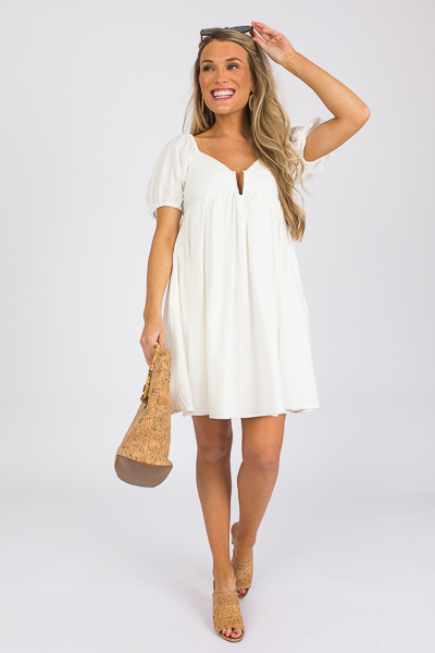 Lyndsey Babydoll Dress, White