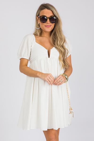 Lyndsey Babydoll Dress, White