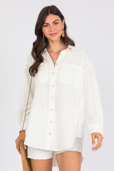 Thermal Contrast Button Up, White