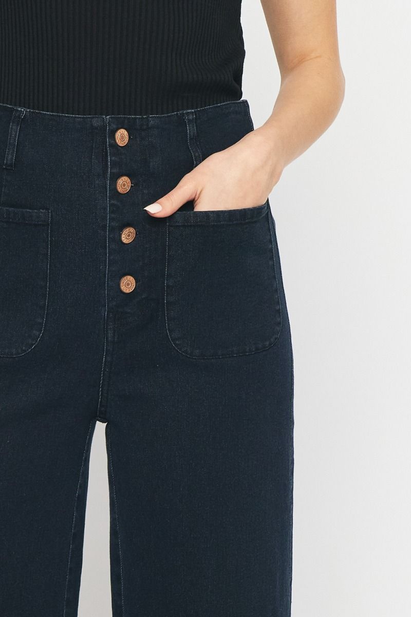 Button Fly Jeans, Ash Black