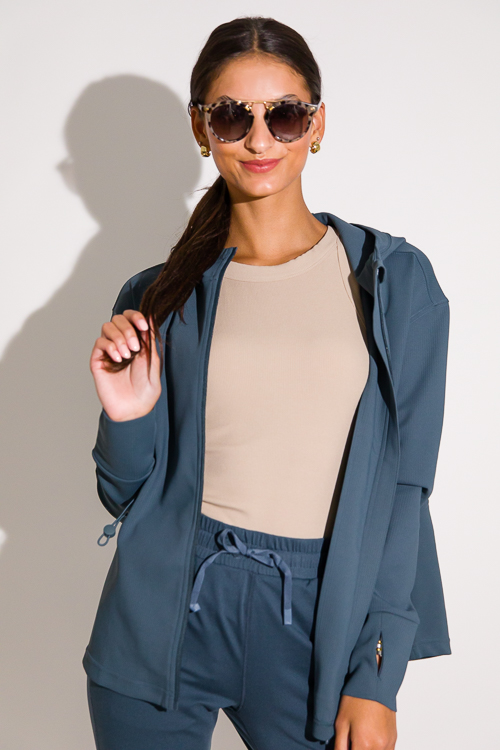 Basic Rib Knit Tank, Taupe