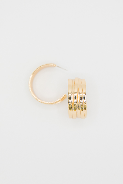 Claudia Textured Hoops, Gold