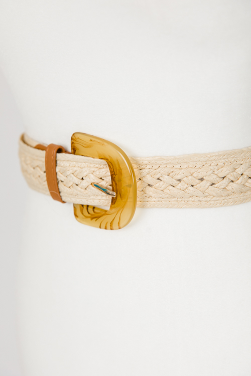 Lucite Braided Straw Belt