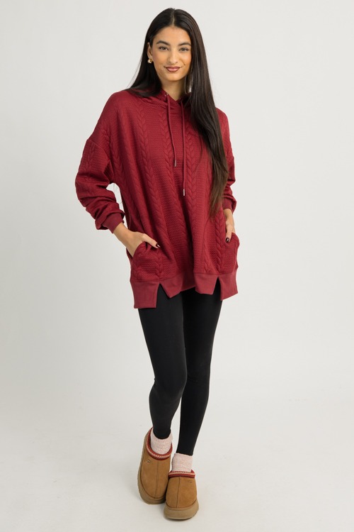 Cozy Cable Knit Hoodie, Burgundy - originals-2363.jpg