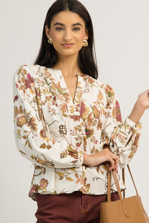 Soft Texture Floral Blouse, Mauve - originals-456.jpg