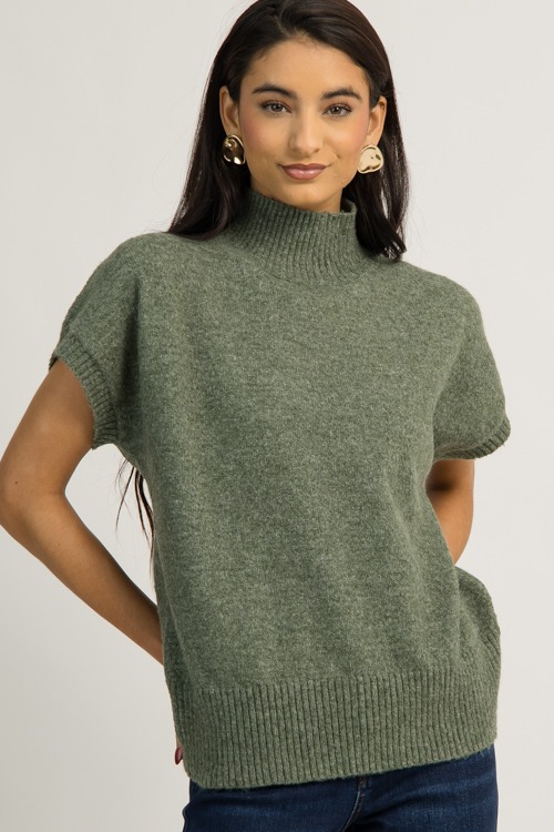 Short Sleeve Mock Sweater, Sage - originals-h014.jpg