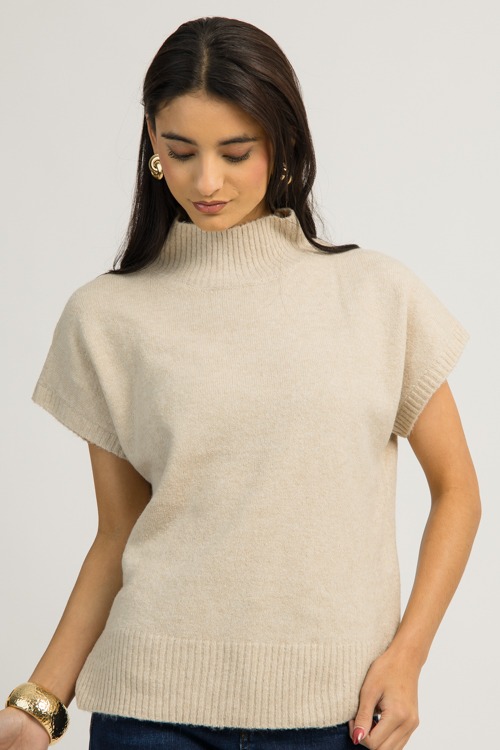 Short Sleeve Mock Sweater, Oatmeal - originalsh-391.jpg