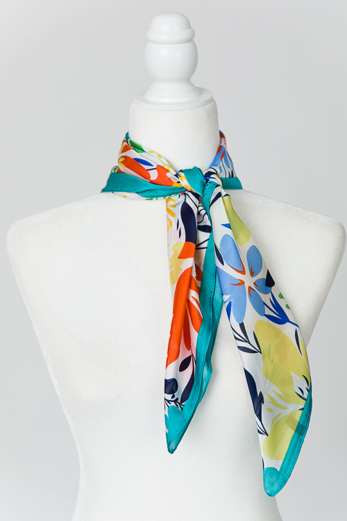 Multi Floral Silk Scarf