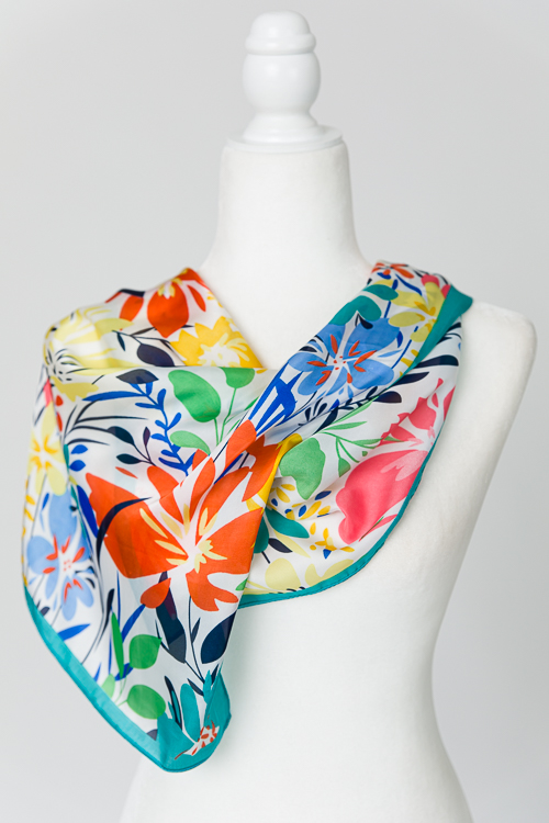 Multi Floral Silk Scarf