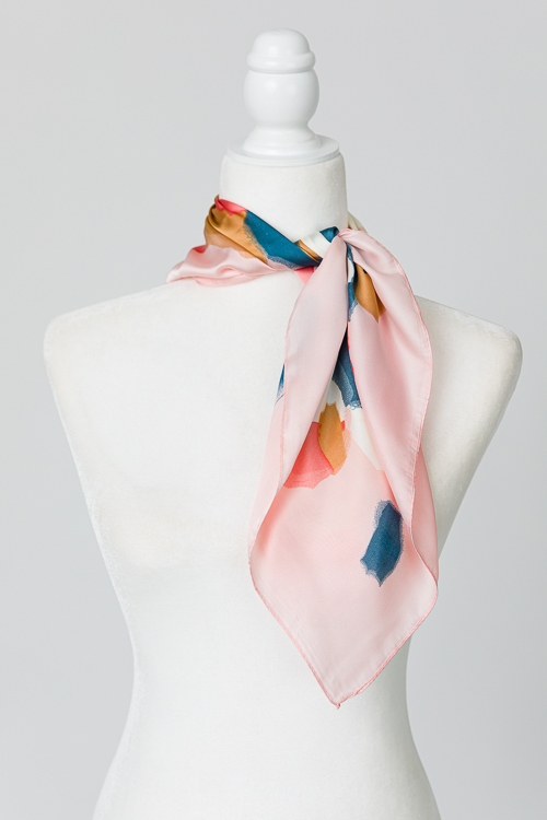 Abstract Silk Scarf, Pink