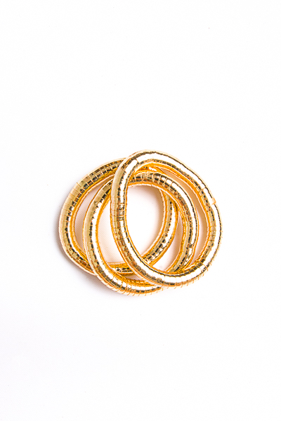 3 Row Slinky Bracelet, Gold