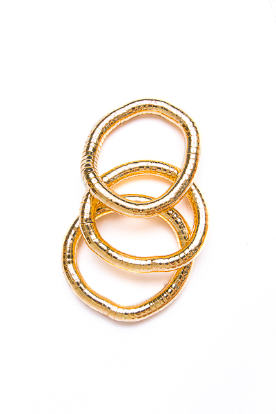 3 Row Slinky Bracelet, Gold