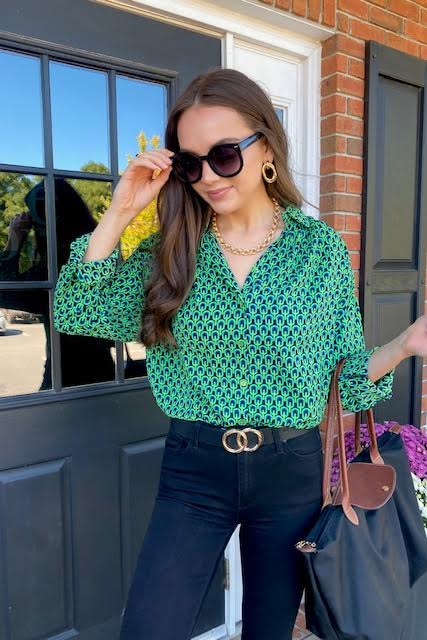 Cairo Button Up, Kelly Green