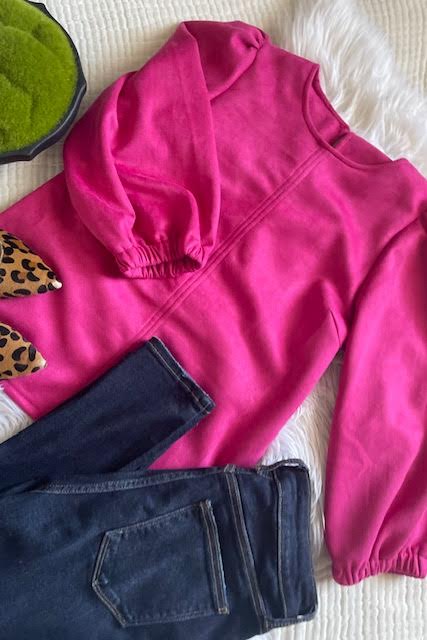 Magenta Suede Top