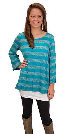 Georgia Peach Sweater, Turq