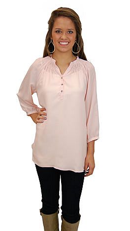 Here To Stay-ple Blouse, Blush