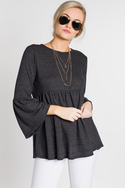 Bethany Thermal Tunic, Black