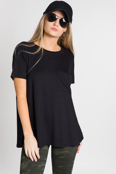 Rae Jersey Top, Black