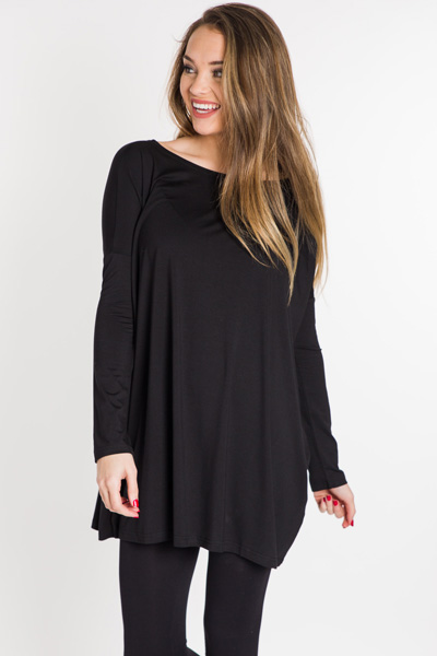 Piko Tunic Dress, Black