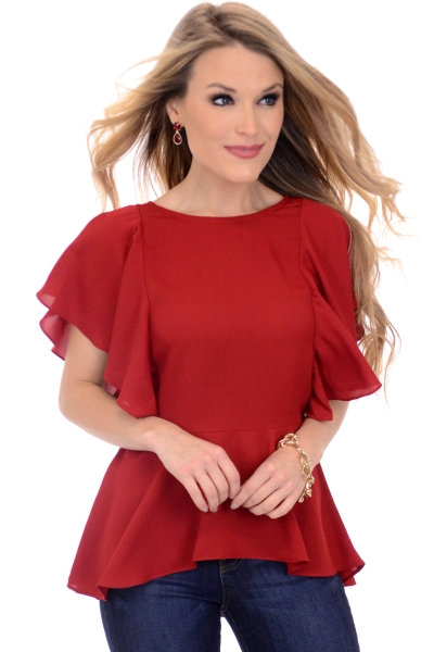 Stella Blouse, Red