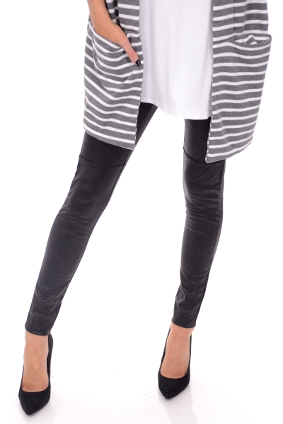 Lollie Leather Leggings, Black
