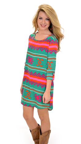 Tribe Me Crazy Dress, Green