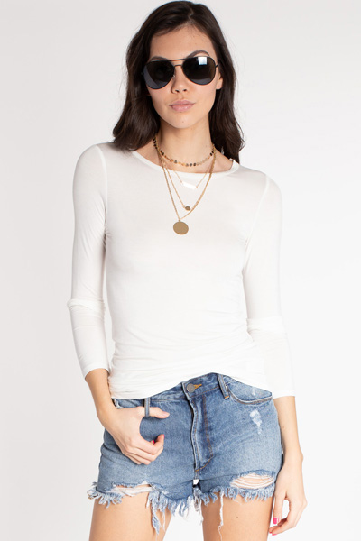 Fitted Crew Tee, Off White