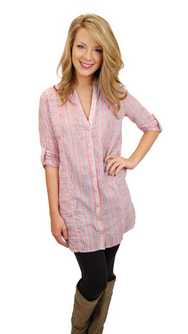 Cotton Blossom Tunic, Pink