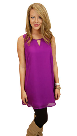 Studded Swing Dress, Magenta