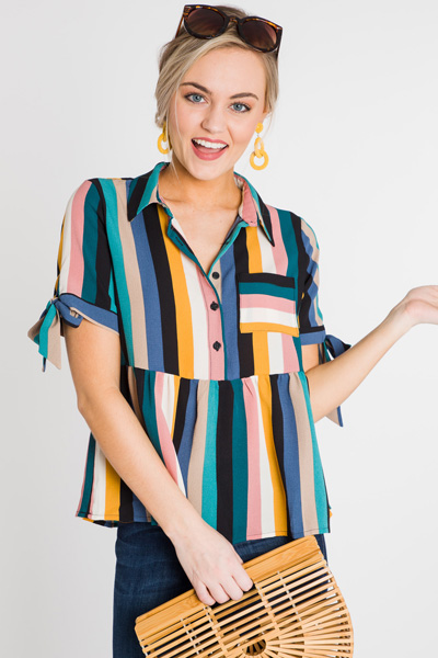 Striped Doll Peplum