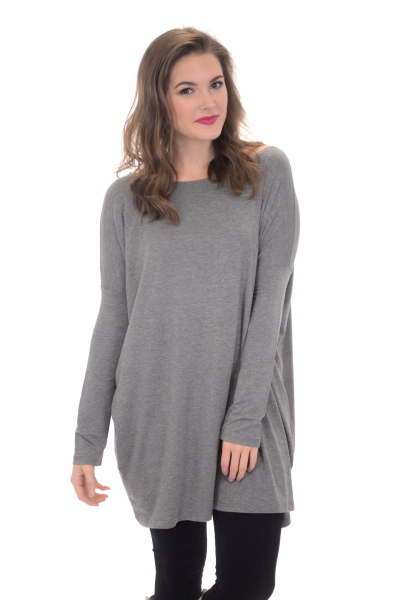 Outside The Box Tunic, Charcoal - Sale - The Blue Door Boutique