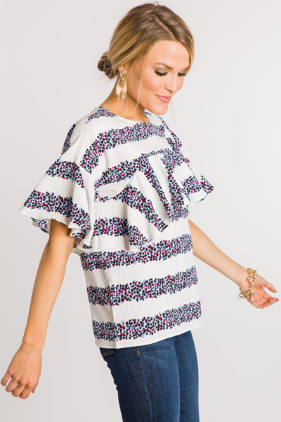 London Flounce Top, Stripe